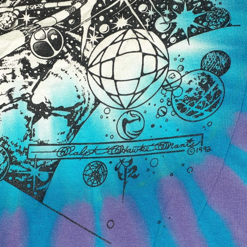 90s Ashbury Haight San Francisco California Psychedelic Hippie Tie Dye Shirt - Picture 4 of 7